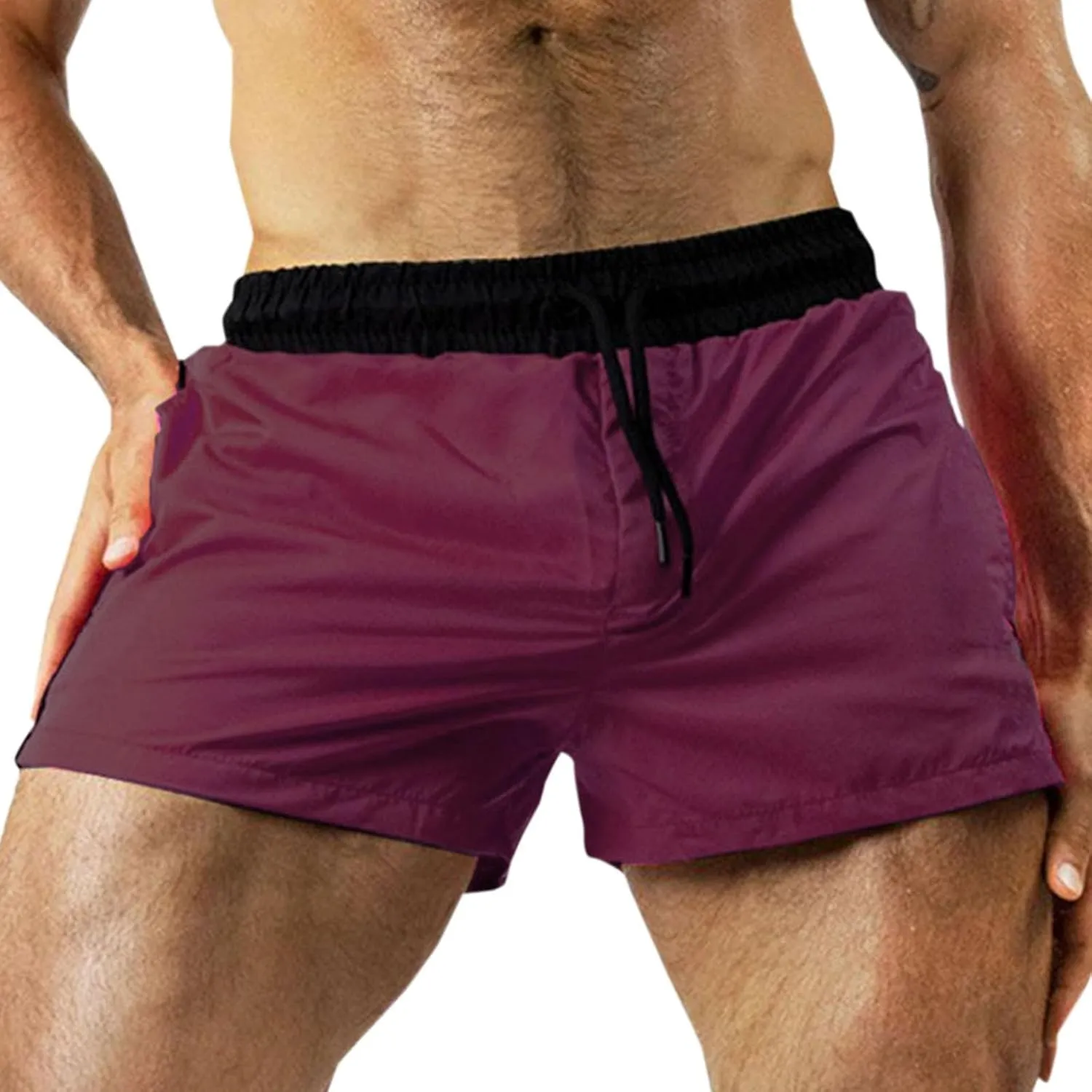 Men's Running Shorts 3 Inch Quick Dry Gym Workout Athletic Jogging Shorts Lightweight Stretch Elastic Waist Sweat Shorts