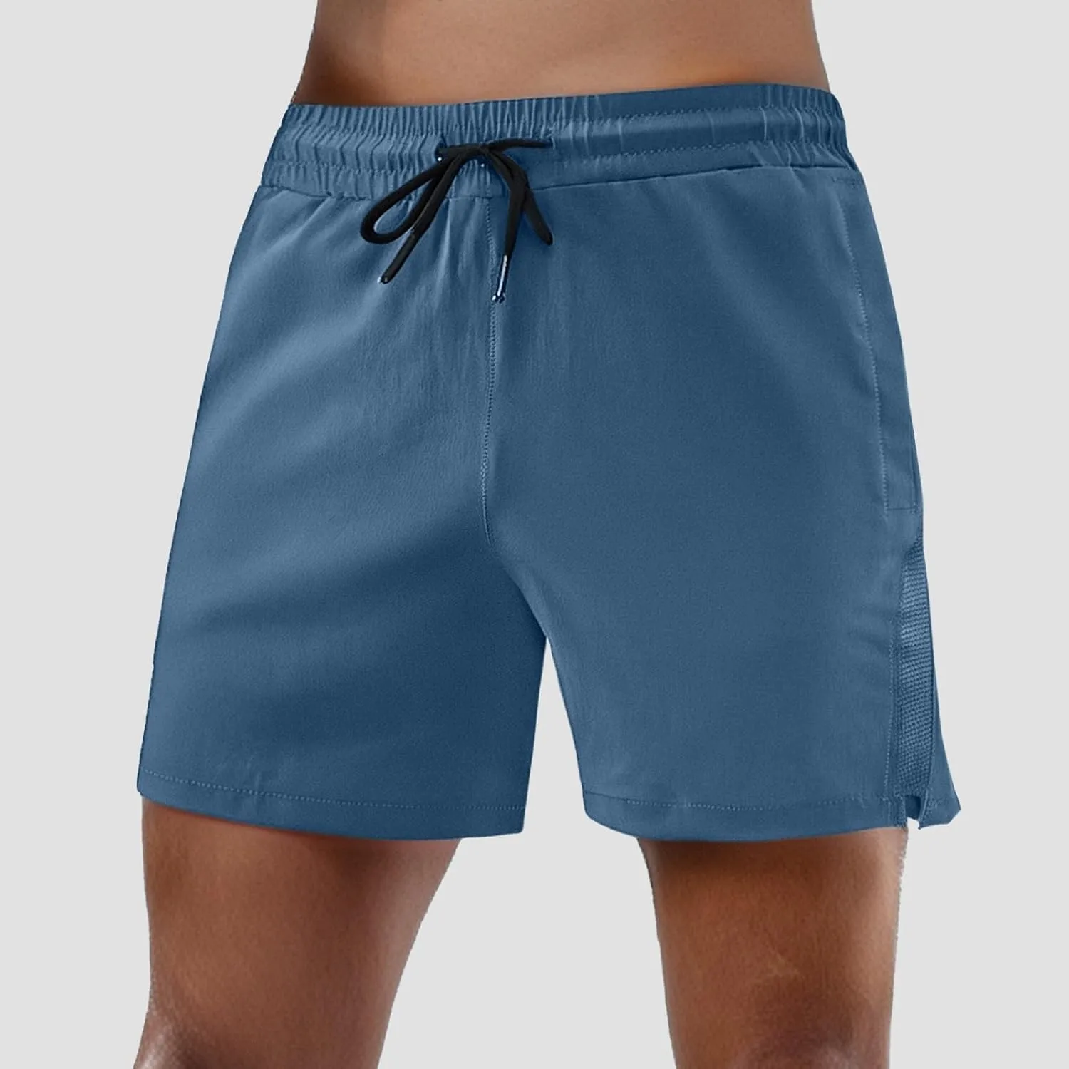 Mens Running Shorts Lightweight Elastic Wasit Stretch Summer Beach Shorts Quick Dry Breathable Basketball Pants with Pockets