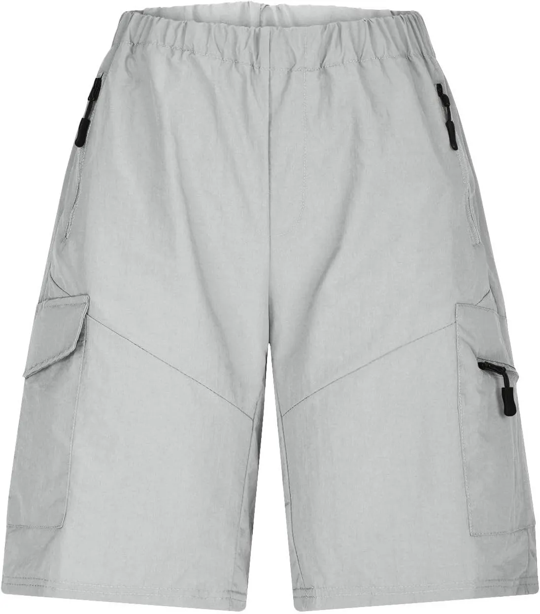 Mens Running Shorts Quick Dry Athletic Gym Shorts Stretch Wasit Zipper Pockets Outdoor Hiking Fishing Jogging Shorts