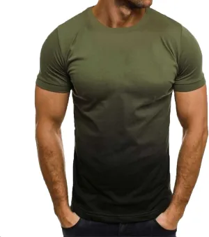 Men's Shirts Crewneck Summer Short Sleeve Beach Shirt Causal Gradient Color Graphic Tee Shirts Fashion Clothes