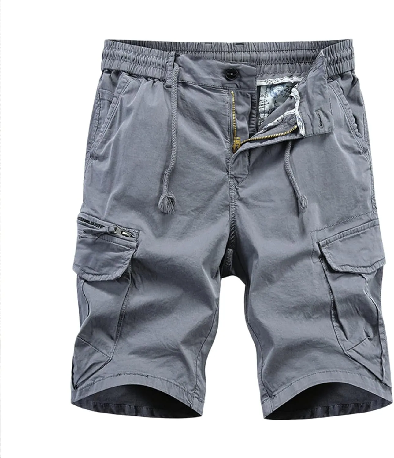 Mens Shorts Casual Big and Tall Outdoor Cargo Shorts Expandable Waist Water Resistant Quick Dry Fishing Hiking Shorts