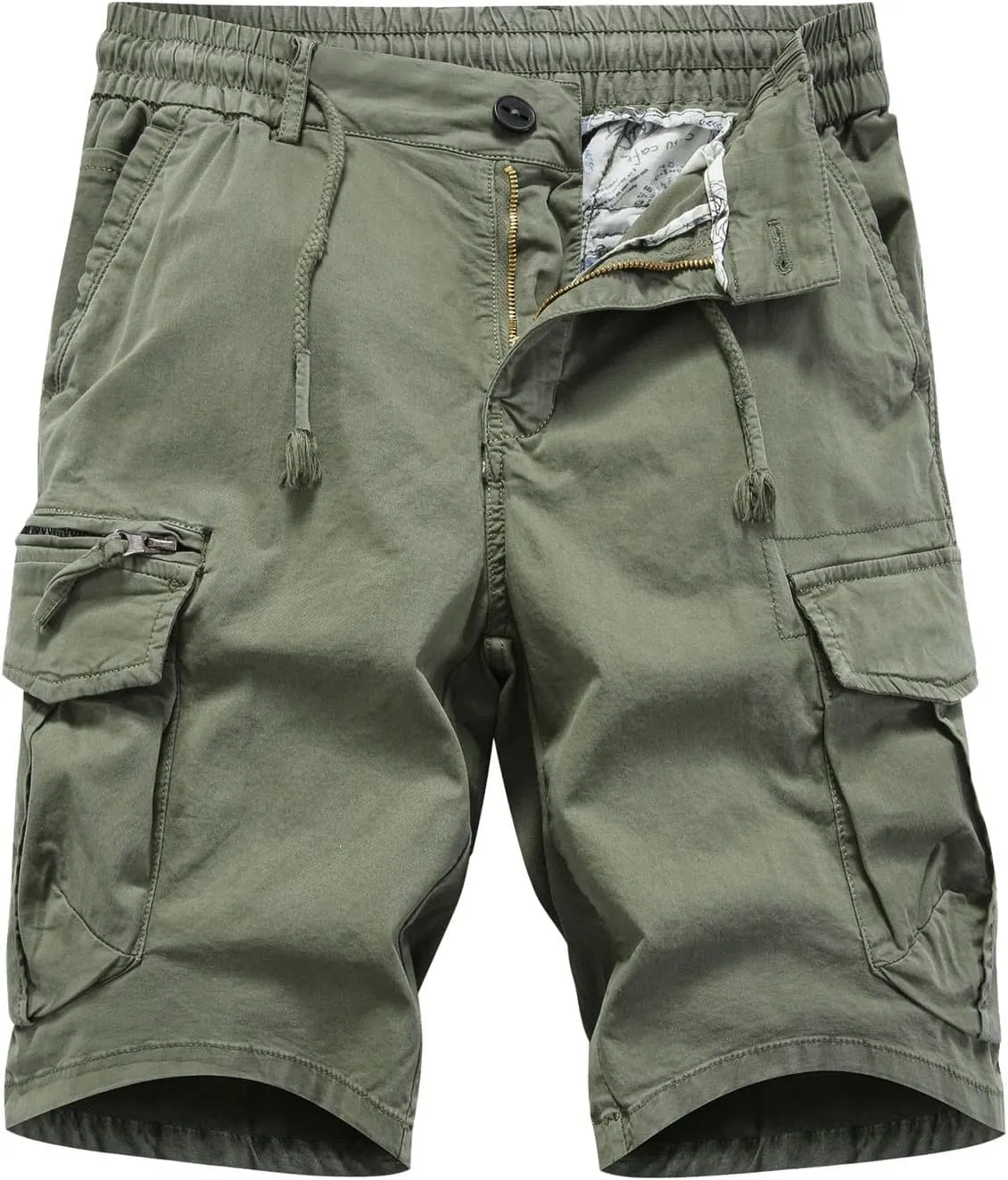 Mens Shorts Casual Big and Tall Outdoor Cargo Shorts Expandable Waist Water Resistant Quick Dry Fishing Hiking Shorts