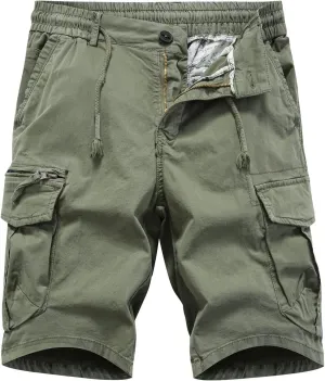 Mens Shorts Casual Big and Tall Outdoor Cargo Shorts Expandable Waist Water Resistant Quick Dry Fishing Hiking Shorts