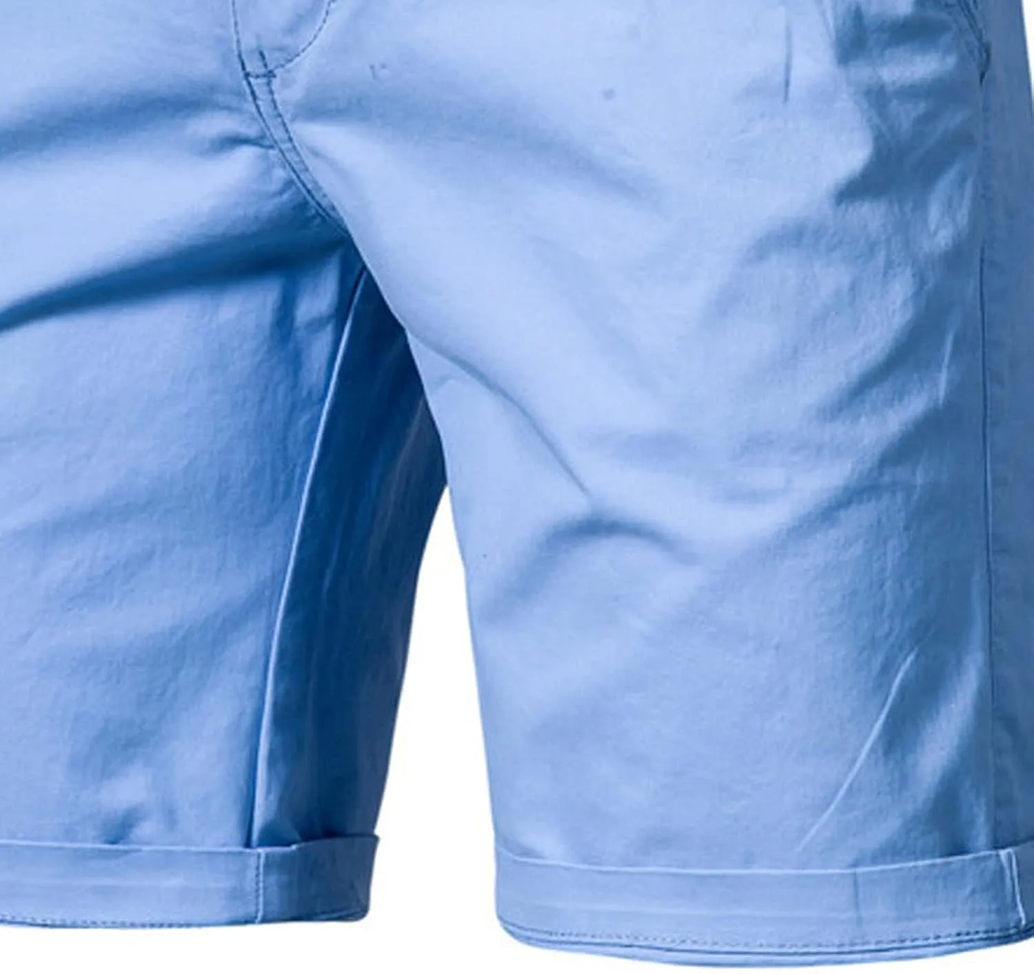 Men's Slim Fit Chino Shorts 20" Inseam Stretch Cotton Casual Summer Elastic Waist Flat Front Cargo with Pockets