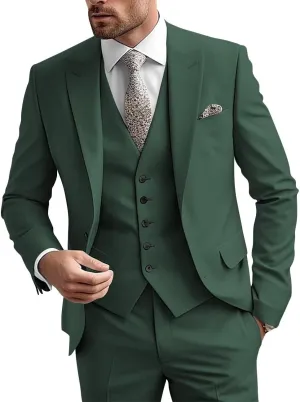 Mens Suit 3 Piece Slim Fit Suit for Men Groom Wedding Suit Prom Tuxedo for Men Jacket Vest Pants Set