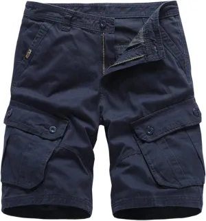 Men's Summer Plus Size Cargo Shorts with Multi-Pockets Relaxed Fit Beach Outdoors Work Trousers Short Pants