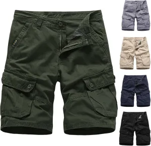 Men's Summer Plus Size Cargo Shorts with Multi-Pockets Relaxed Fit Beach Outdoors Work Trousers Short Pants
