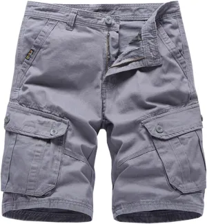 Men's Summer Plus Size Cargo Shorts with Multi-Pockets Relaxed Fit Beach Outdoors Work Trousers Short Pants