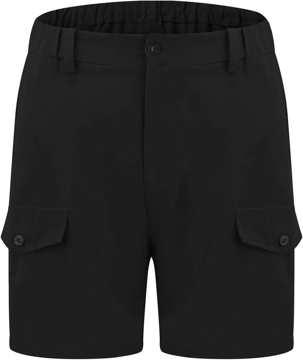 Mens Summer Shorts 2025 Front Button Texture Relaxed Fit Lightweight Cool Lounge Cargo Pants Beach Shorts with Pocket