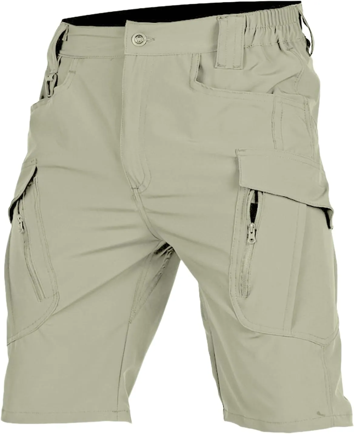 Men's Tactical Cargo Shorts Quick Dry Lightweight Hiking Short Solid Color Stretch Breathable Pant with Multi Pockets