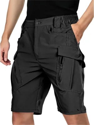 Men's Tactical Cargo Shorts Quick Dry Lightweight Hiking Short Solid Color Stretch Breathable Pant with Multi Pockets