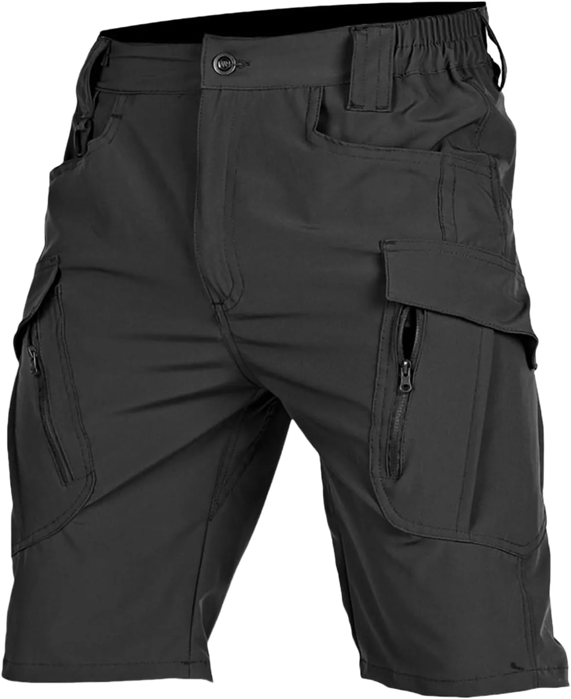 Men's Tactical Cargo Shorts Quick Dry Lightweight Hiking Short Solid Color Stretch Breathable Pant with Multi Pockets