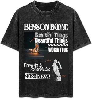 Mens WomensVintage Oversized Cool Drop Shoulder Short Sleeve T Shirt Tops