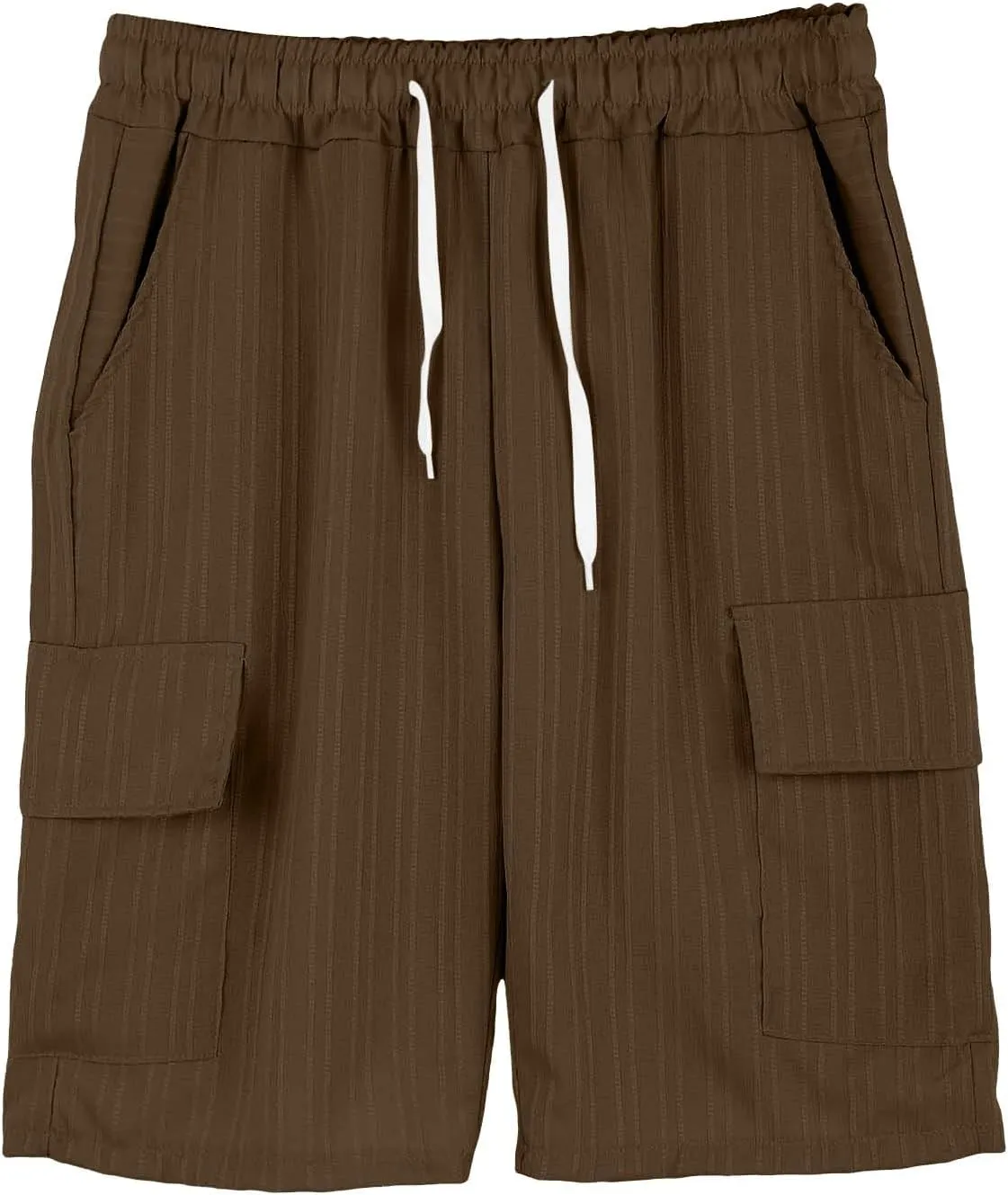 Mens Workout Shorts Elastic Waist Comfy Cargo Short Pants with Multiple Pockets Drawstring Flowy Casual Shorts
