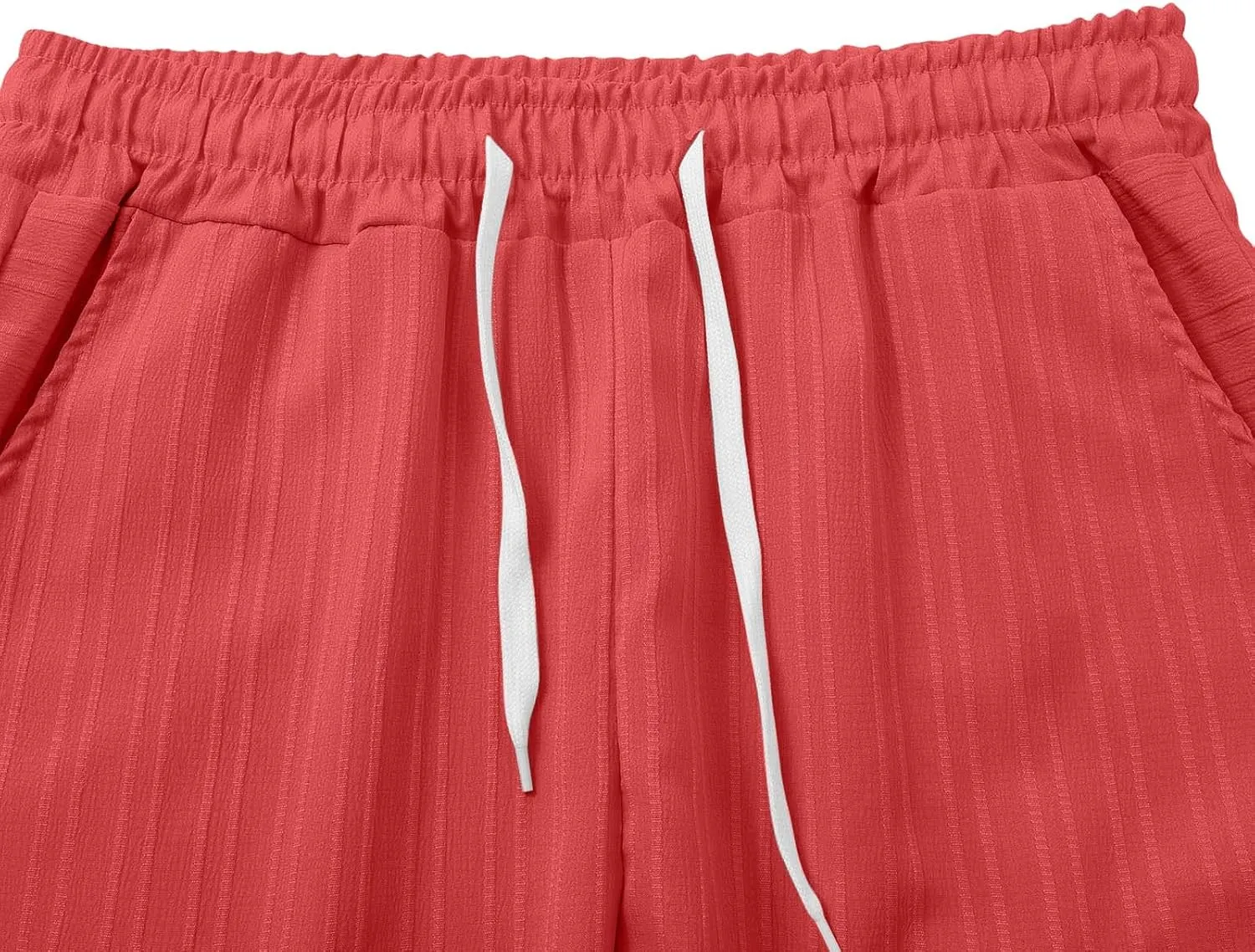Mens Workout Shorts Elastic Waist Comfy Cargo Short Pants with Multiple Pockets Drawstring Flowy Casual Shorts