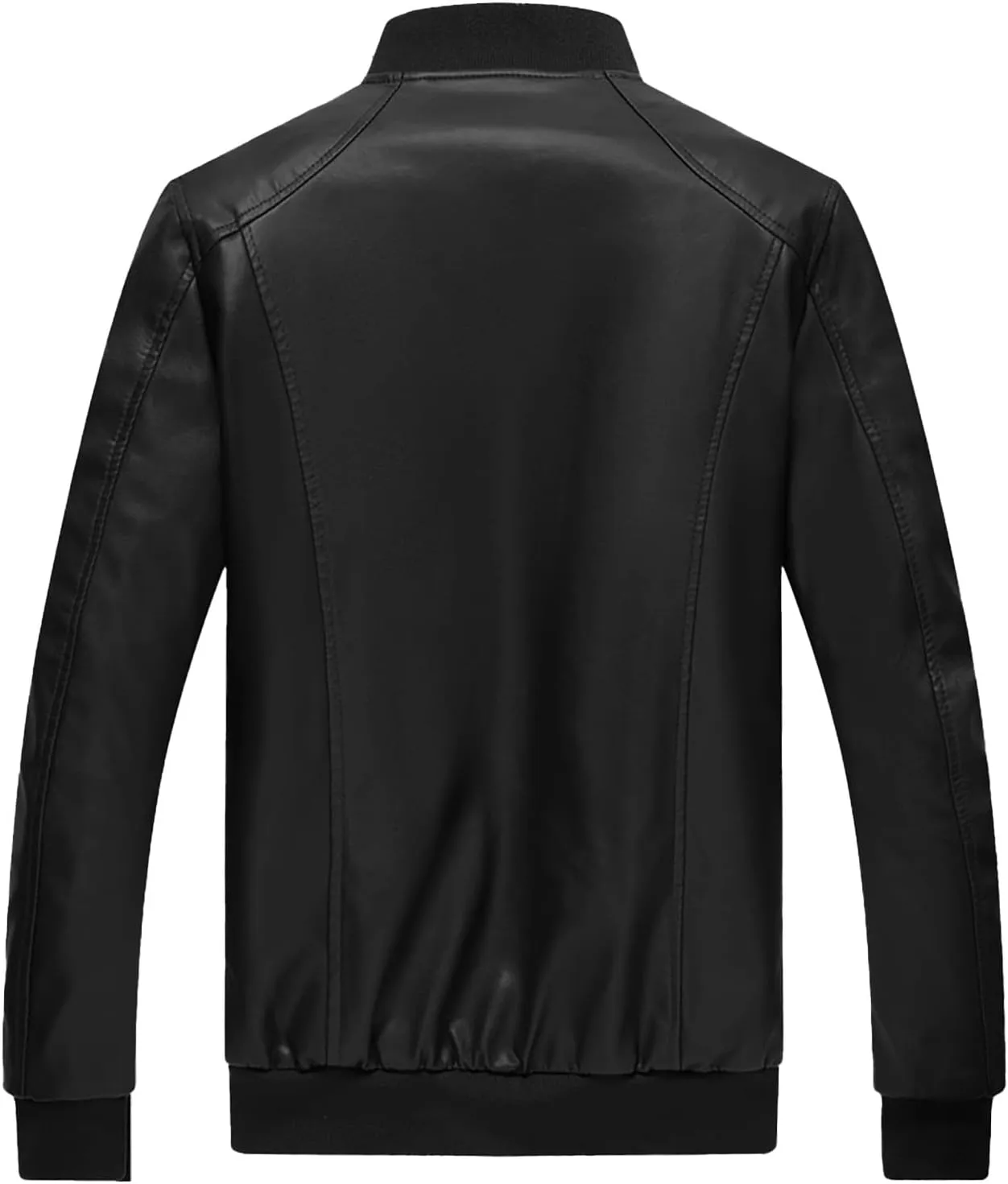 Men's Zipper Leather Jacket Vintage Black Motorcycle Windbreaker Leather Jackets Winter Fall Baseball Fashion Casual