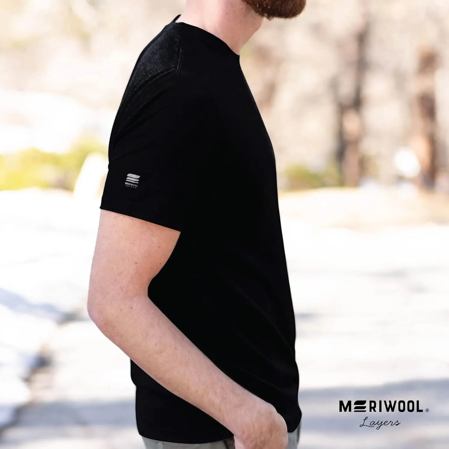 MERIWOOL Men’s Merino Wool Short Sleeve T Shirt Lightweight Base Layer