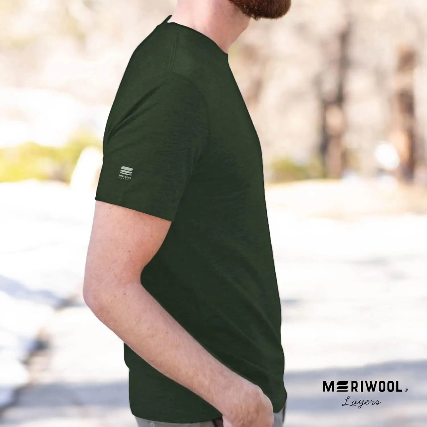 MERIWOOL Men’s Merino Wool Short Sleeve T Shirt Lightweight Base Layer