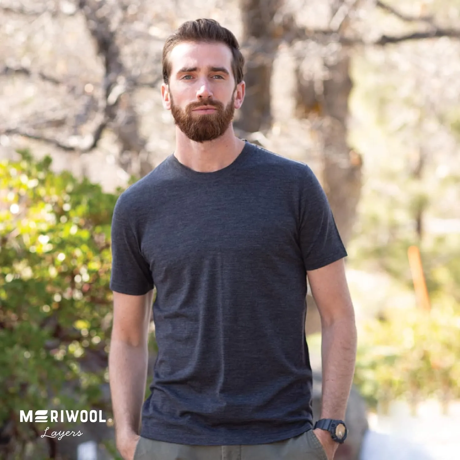 MERIWOOL Men’s Merino Wool Short Sleeve T Shirt Lightweight Base Layer