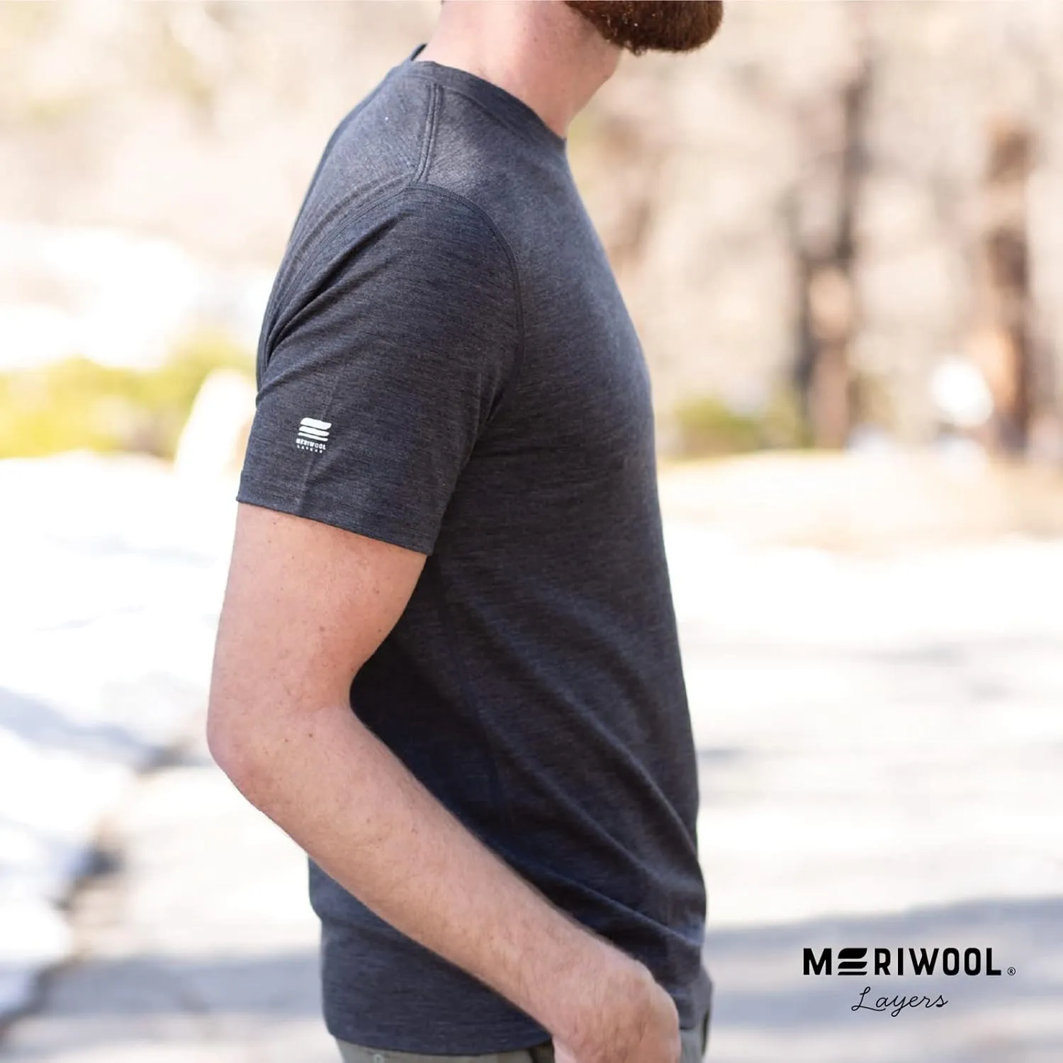 MERIWOOL Men’s Merino Wool Short Sleeve T Shirt Lightweight Base Layer