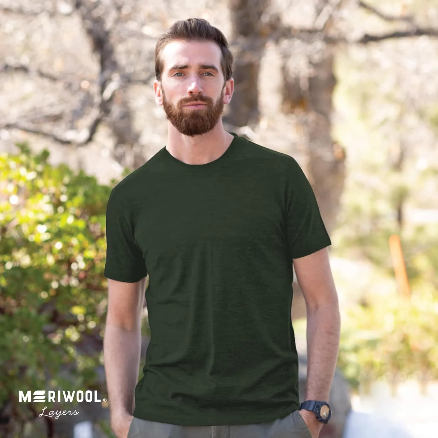 MERIWOOL Men’s Merino Wool Short Sleeve T Shirt Lightweight Base Layer