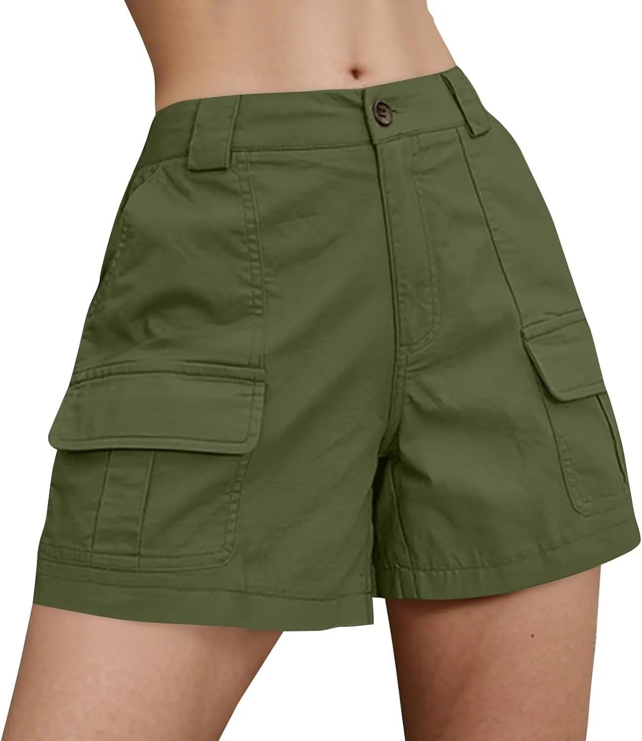 NBXNZWF Women's Cargo Shorts 2025 Summer High Waisted Hiking Shorts Outdoor Lightweight Twill Shorts with 6 Pockets