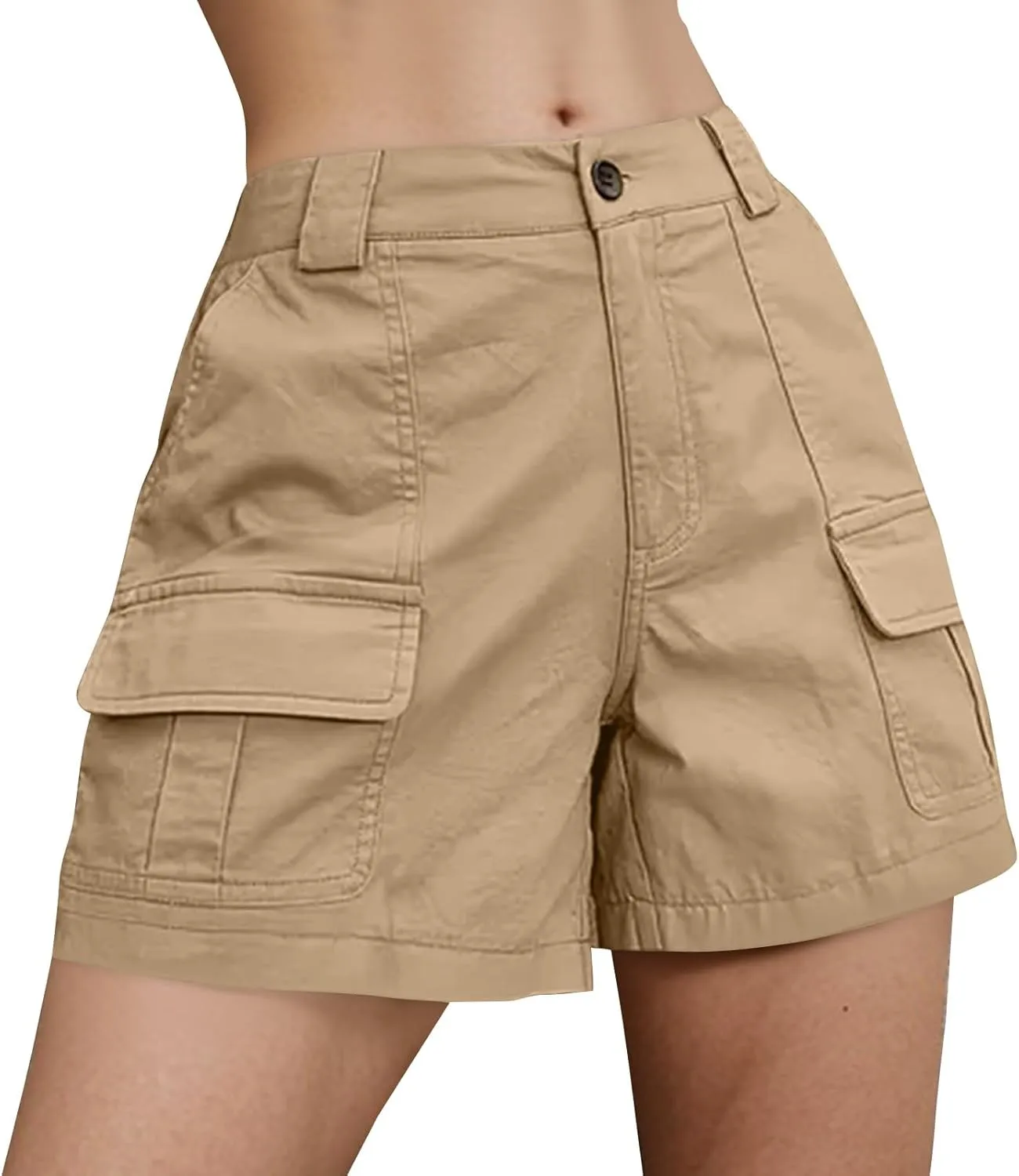 NBXNZWF Women's Cargo Shorts 2025 Summer High Waisted Hiking Shorts Outdoor Lightweight Twill Shorts with 6 Pockets