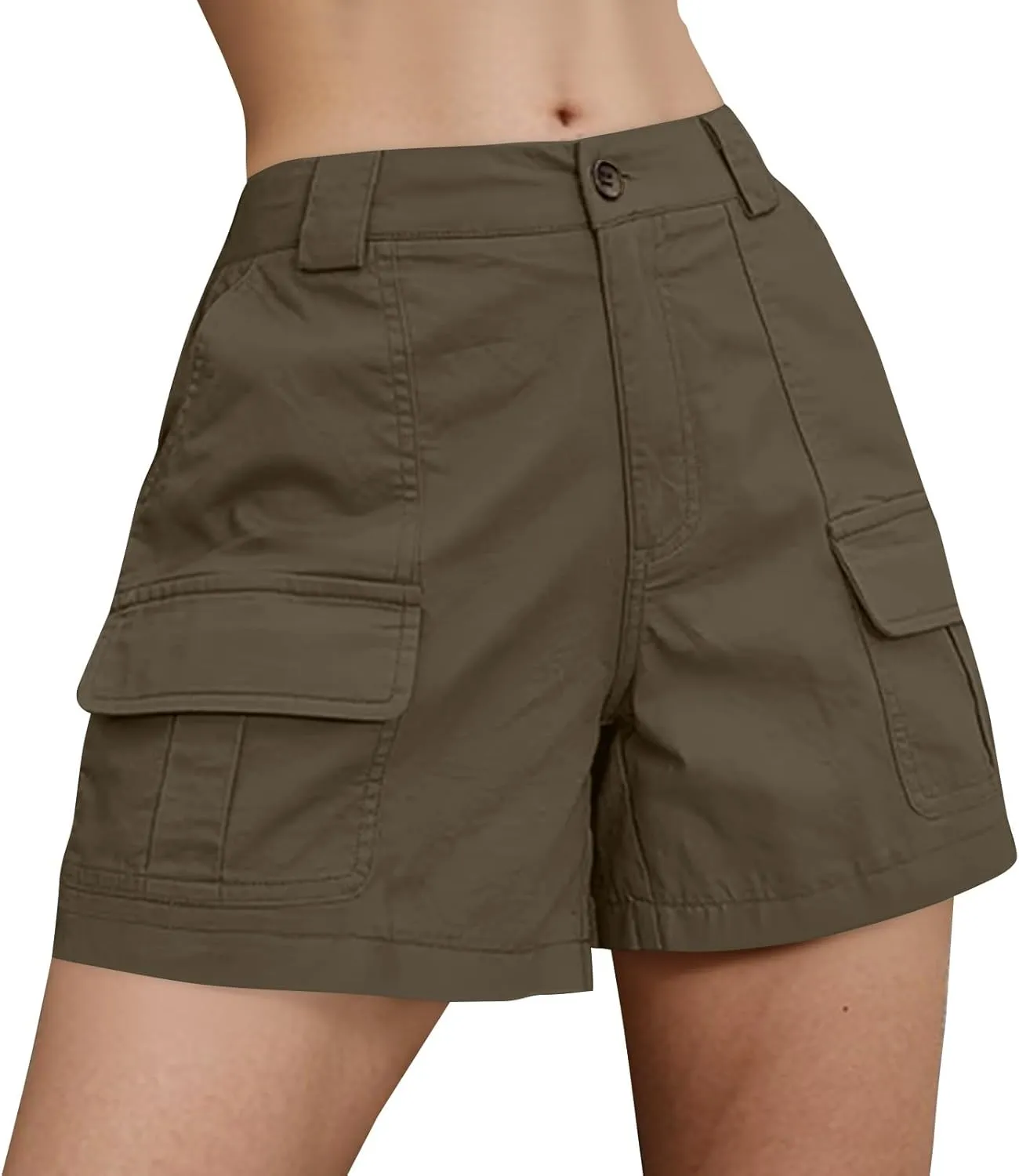 NBXNZWF Women's Cargo Shorts 2025 Summer High Waisted Hiking Shorts Outdoor Lightweight Twill Shorts with 6 Pockets