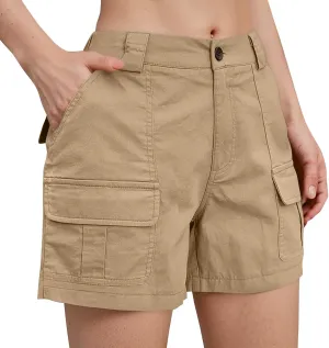 NBXNZWF Women's Cargo Shorts 2025 Summer High Waisted Hiking Shorts Outdoor Lightweight Twill Shorts with 6 Pockets