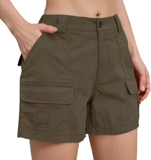 NBXNZWF Women's Cargo Shorts 2025 Summer High Waisted Hiking Shorts Outdoor Lightweight Twill Shorts with 6 Pockets