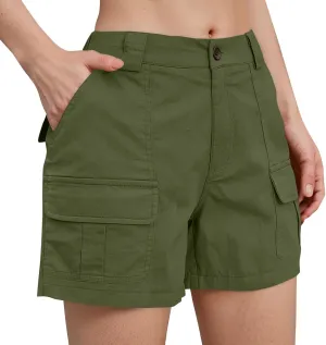NBXNZWF Women's Cargo Shorts 2025 Summer High Waisted Hiking Shorts Outdoor Lightweight Twill Shorts with 6 Pockets
