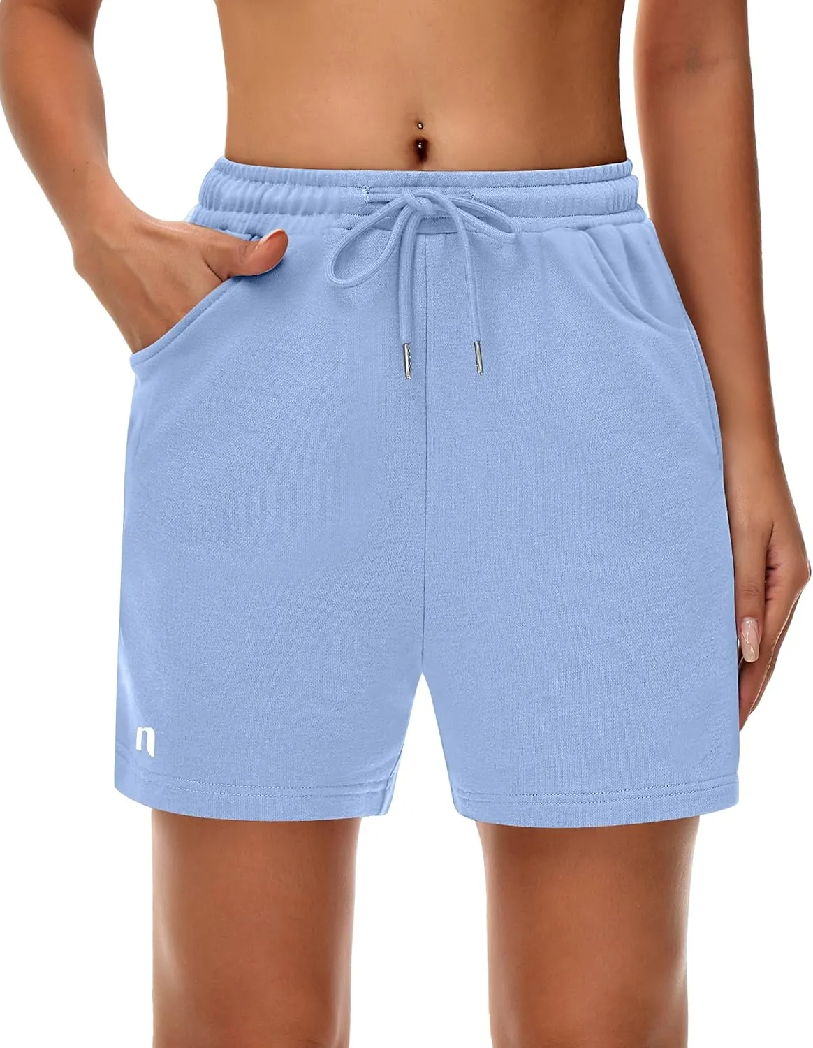 Neer 3 Pack Women's Sweat Shorts, Drawstring Running Short with Pockets, Summer Athletic Casual Walking Gym Lounge Short