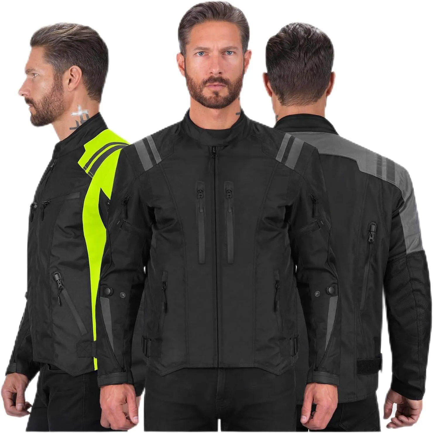 Nomad Motorcycle Jacket for Men, Ironborn Biker Jacket, Cruiser Sportsbike Enduro Mens Riding Jacket with Armor Protection