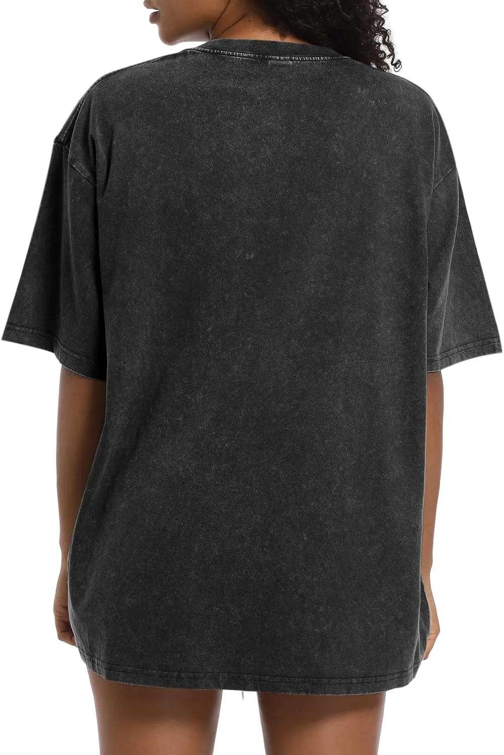 Oversized Graphic Tees for Women Baggy Streetwear Preppy Shirts for Teens Race Car Checkered Flag Drop Shoulder Top