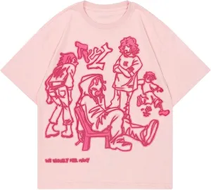 Oversized Graphic Tees for Women Y2k Men Streetwear Harajuku T-Shirts Vintage Tees