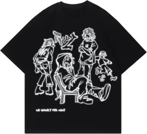Oversized Graphic Tees for Women Y2k Men Streetwear Harajuku T-Shirts Vintage Tees