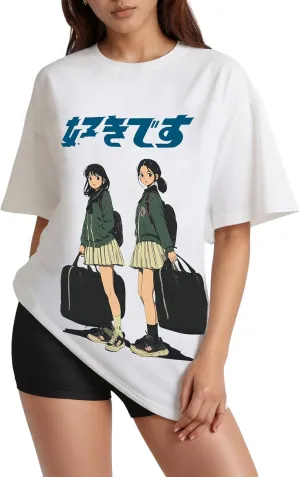 Oversized Graphic Tshirts for Women Vintage Tees Streetwear Unisex Cute Harajuku Top