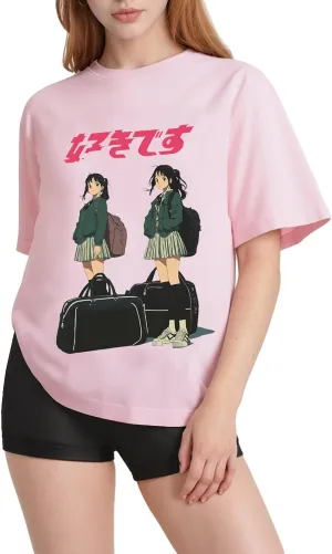 Oversized Graphic Tshirts for Women Vintage Tees Streetwear Unisex Cute Harajuku Top