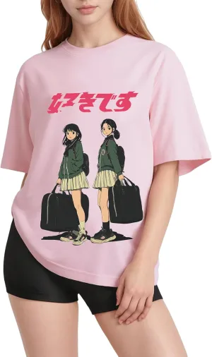 Oversized Graphic Tshirts for Women Vintage Tees Streetwear Unisex Cute Harajuku Top