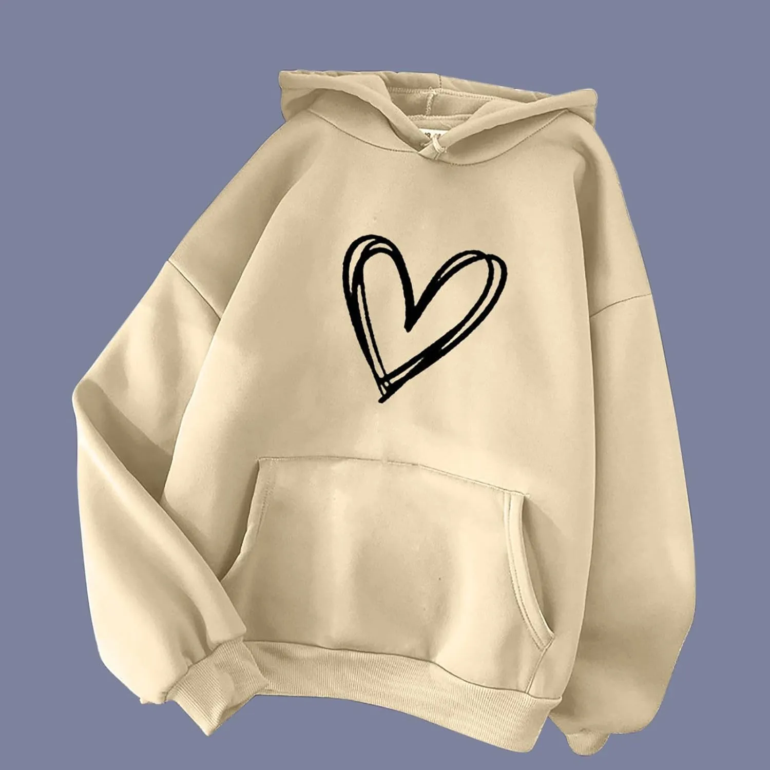 Oversized Hoodies for Women Letter Print Loose Fall Hooded Preppy Sweatshirt Long Sleeve Drop Shoulder Pullovers Tops