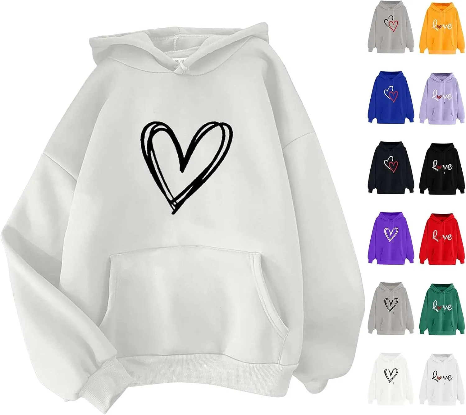 Oversized Hoodies for Women Letter Print Loose Fall Hooded Preppy Sweatshirt Long Sleeve Drop Shoulder Pullovers Tops