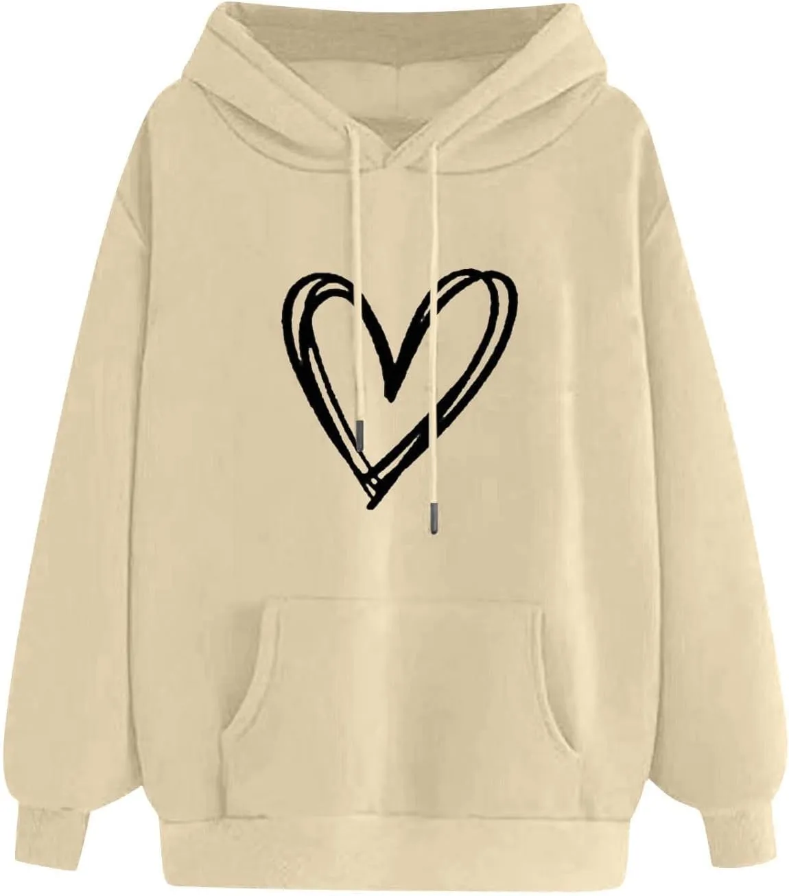 Oversized Hoodies for Women Letter Print Loose Fall Hooded Preppy Sweatshirt Long Sleeve Drop Shoulder Pullovers Tops