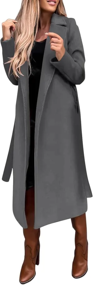 Petite Trench Coat Casual Fuzzy Jacket Loose Fitting Warm Winter Outwear Fashion Lapel Jacket Coats Overcoat for