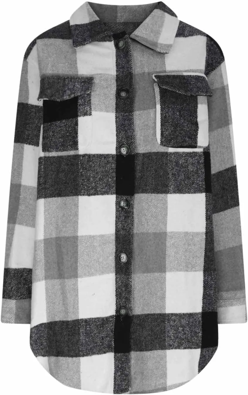 Plaid Trench Coat Women Single Breasted Pea Coat Wool Blend Long Coat Vintage Trench Coats Falll Winter Outfits