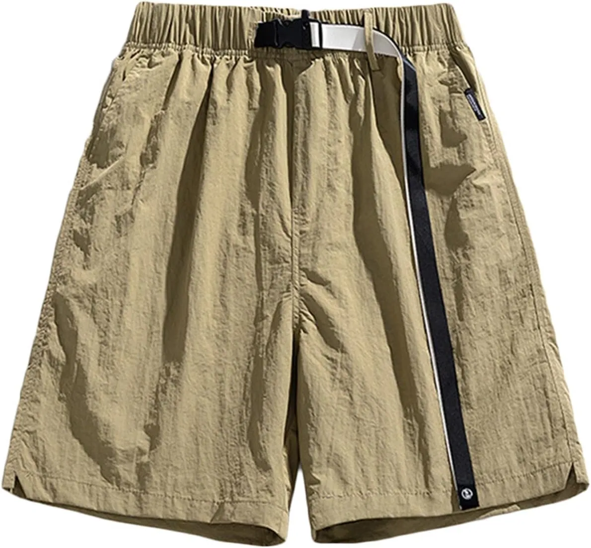 Quick Dry Men's Athletic Shorts Elastic Waist Relaxed Fit Casual Shorts Solid Lightweight Running Workout Shorts