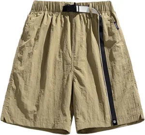 Quick Dry Men's Athletic Shorts Elastic Waist Relaxed Fit Casual Shorts Solid Lightweight Running Workout Shorts