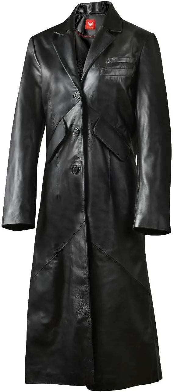 Real Leather Trench Coat, Supple Lambskin, Long Coat for Women | Trendy Overcoat