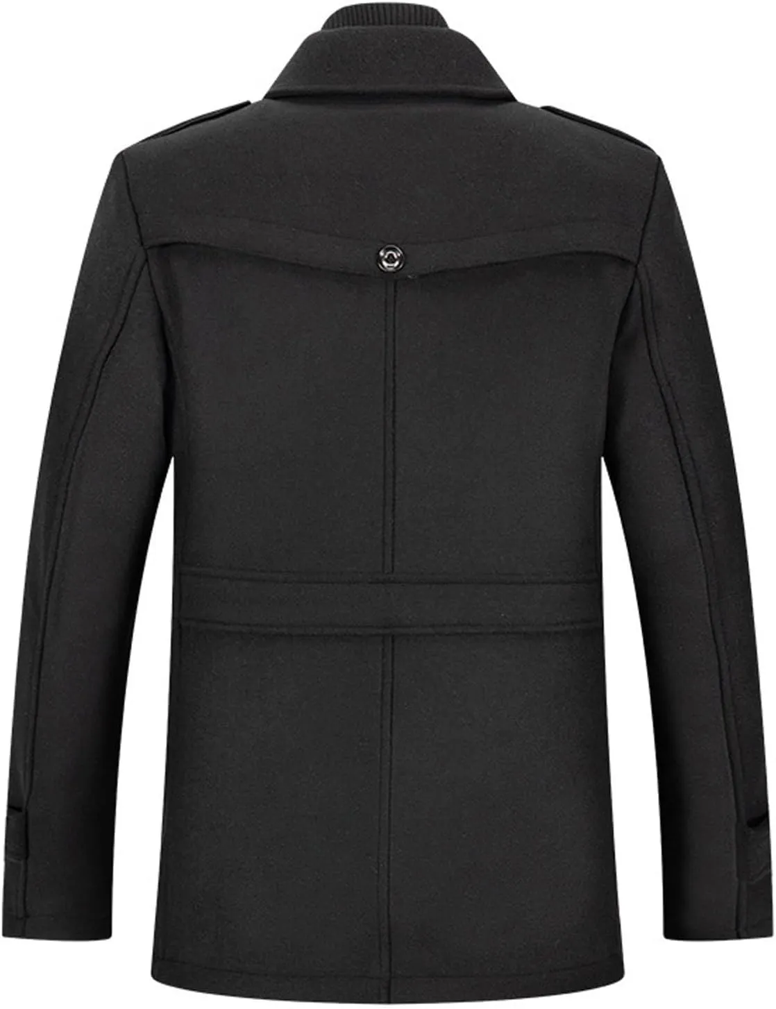 RTRDE Mens Coat Fall Winter Long Jacket Casual Windbreaker Notched Lapel Pea Coat Jackets Fashion, M-5XL