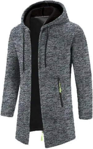 RTRDE Mens Coat Sweater Jackets Casual Knitted Cardigan Fleece Lined Full Zip Coat with Hood Novelty Jacket, M-3XL