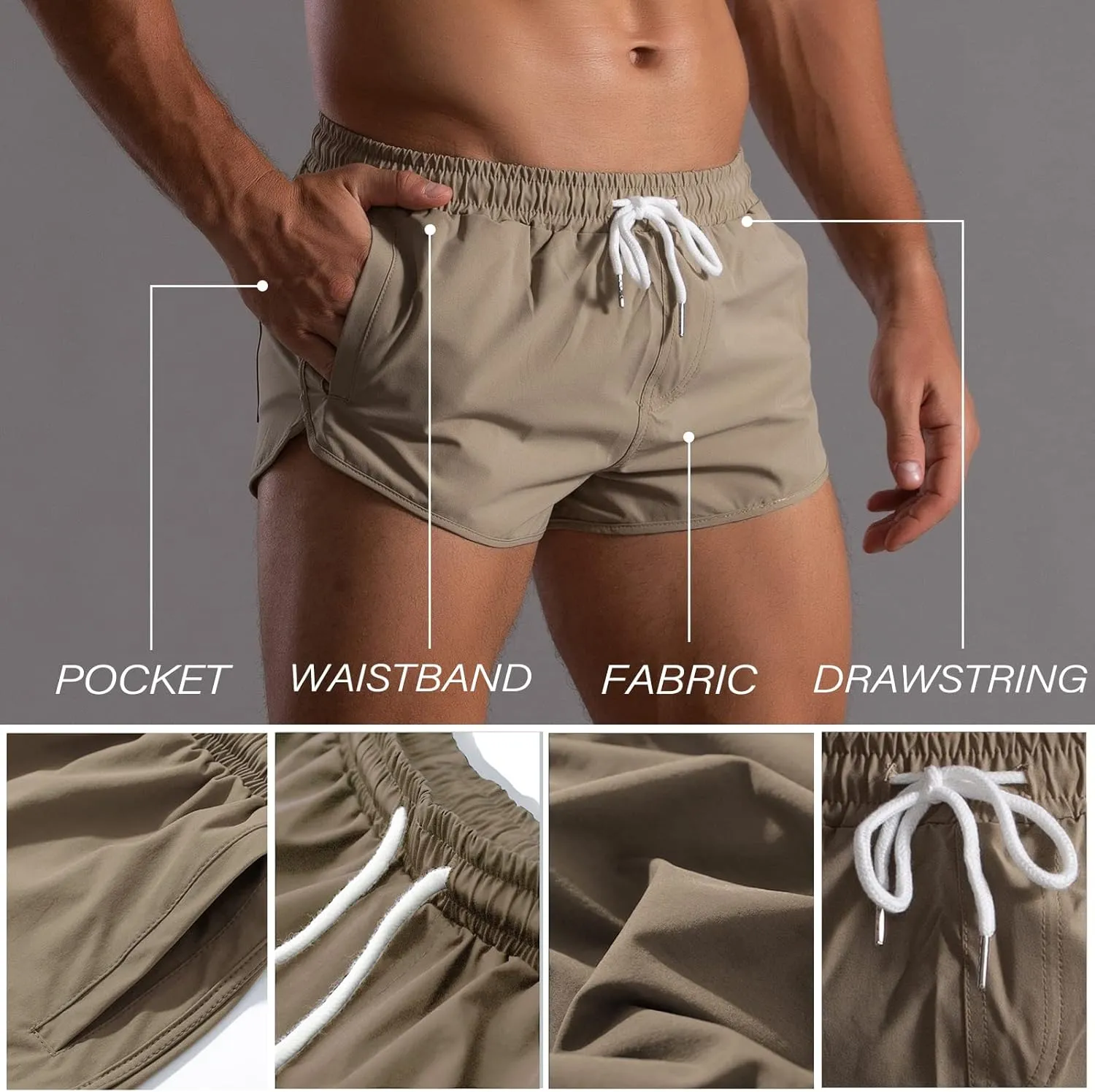 Running Shorts for Men Gym Athletic Workout Shorts Quick Dry 3 Inch Inseam Sweat Shorts with Pockets
